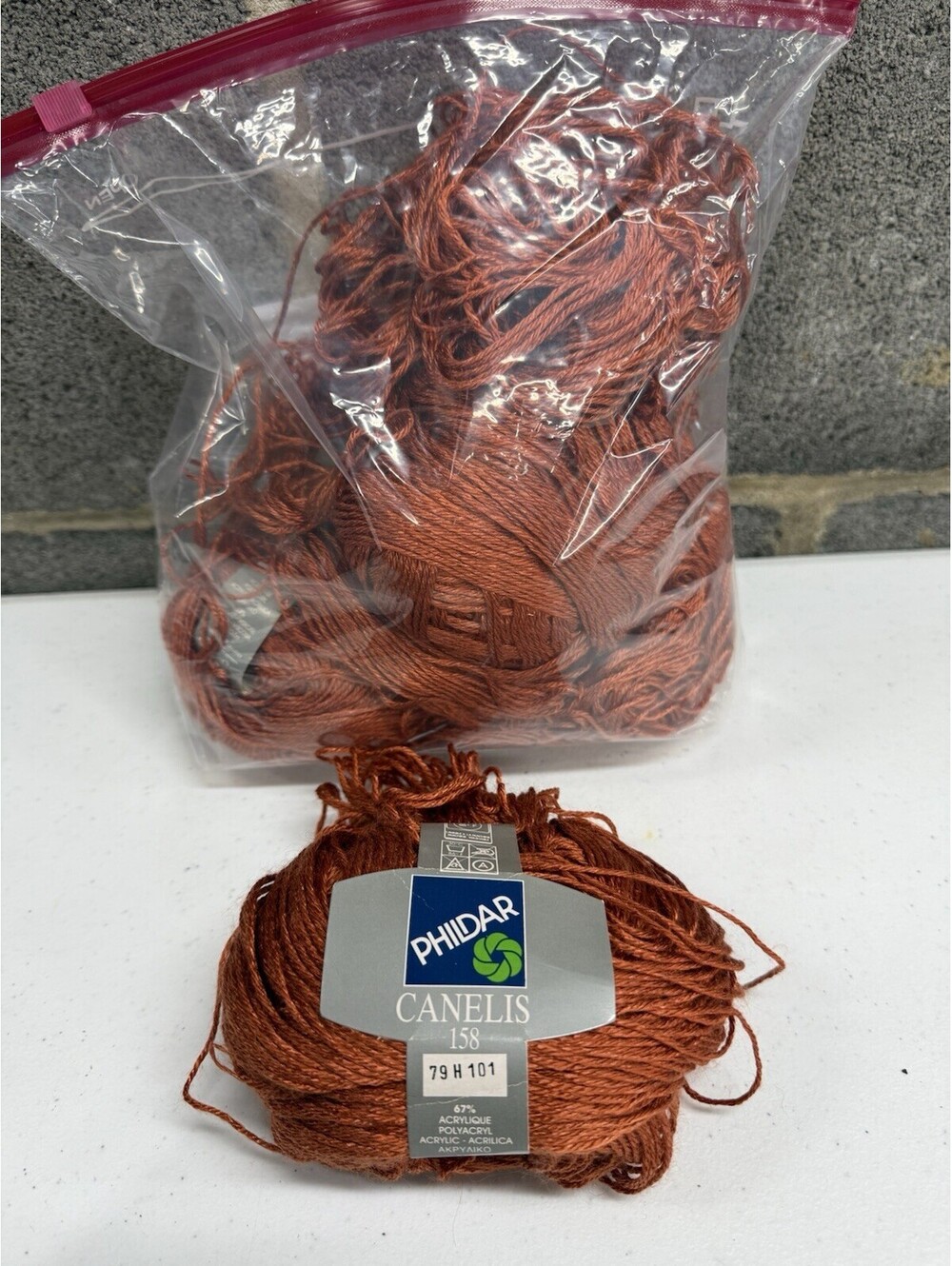 Phildar ‘Canelis 158’ Acrylic/Viscose Yarn Shade 79 Orange 6 Skein Lot
